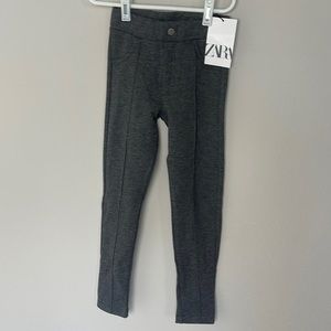 NWT ZARA girls dressy grey leggings, like wool. size 8